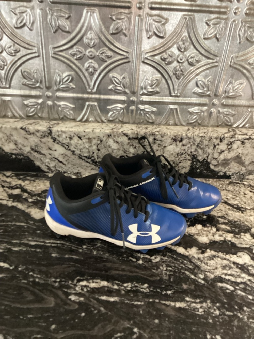 Under Armour Blue and Black Kids' Baseball Cleats